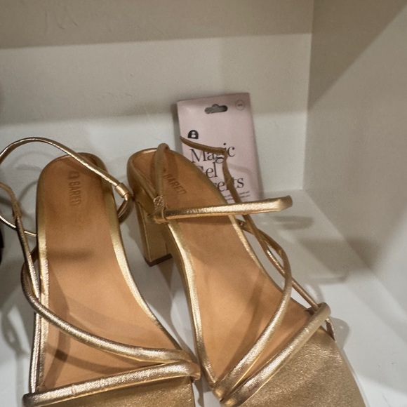 Bared Footwear Godwit Gold Leather Strappy Heeled Sandals - Picture 7 of 10